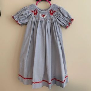 Reindeer smocked Christmas Dress